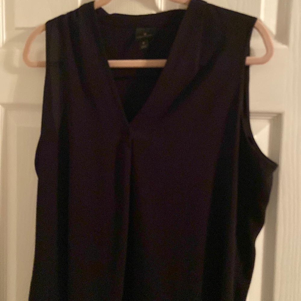 Silk black sleeveless blouse